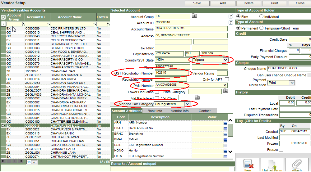 Materials Management - Vendor Setup